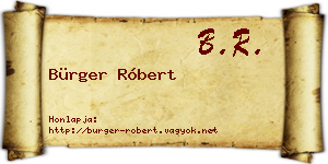 Bürger Róbert névjegykártya