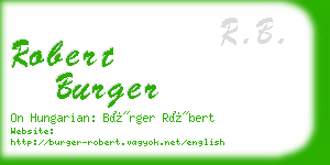 robert burger business card